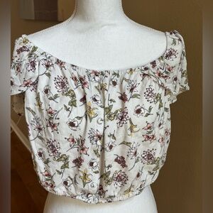 Xhilaration cropped Floral Off-Shoulder Top